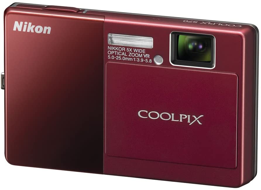 Nikon Coolpix S70 12.1MP Digital Camera with 3.5-inch OLED Touch Screen and 5x Wide Angle Optical Vibration Reduction (VR) Zoom (Red)