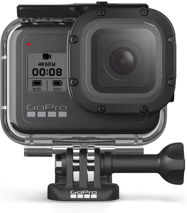 GoPro HERO8 Black, Waterproof Action Camera with Touch Screen 4K UHD Video 12MP Photos, Water Adventure Bundle with Dive/Protective Case, Hand Grip, 2 Battery, 128B microSD Card, Cleaning Kit