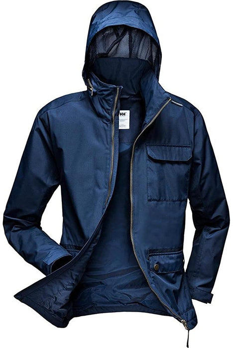 Helly Hansen Men's Highland Waterproof Windproof Breathable Rain Jacket with Stowable Hood