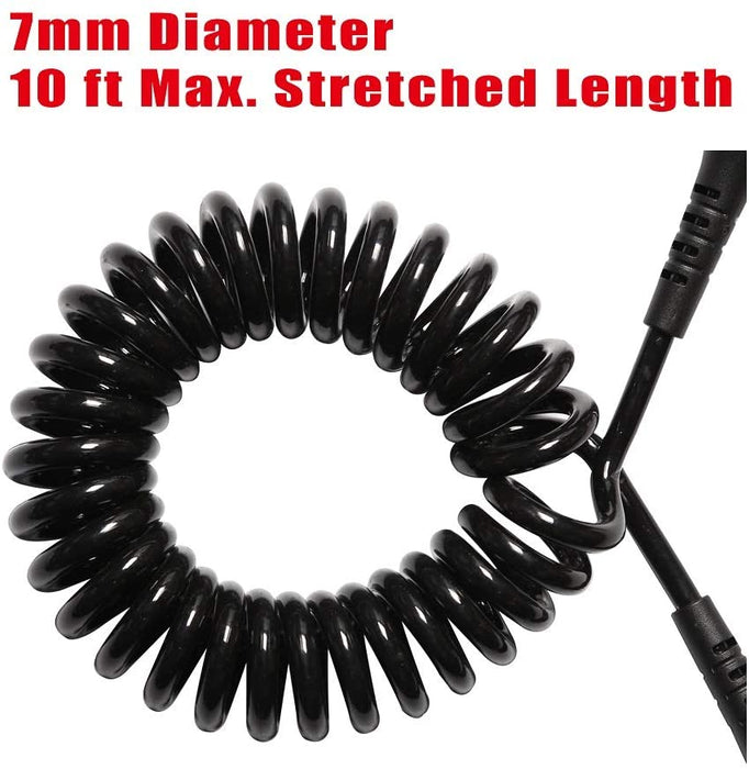 OCEANBROAD 10' Coiled Leash for Paddle Board Surfboard SUP Leash Leg Rope with Adjustable Thigh Ankle Cuff