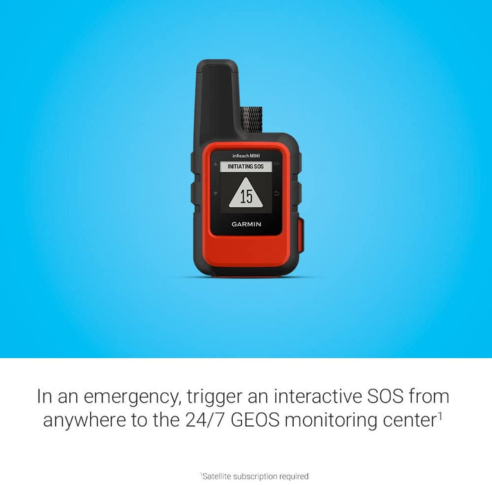Garmin inReach Mini, Lightweight and Compact Handheld Satellite Communicator, Orange Bundle with Garmin Backpack Tether Accessory for Garmin Devices