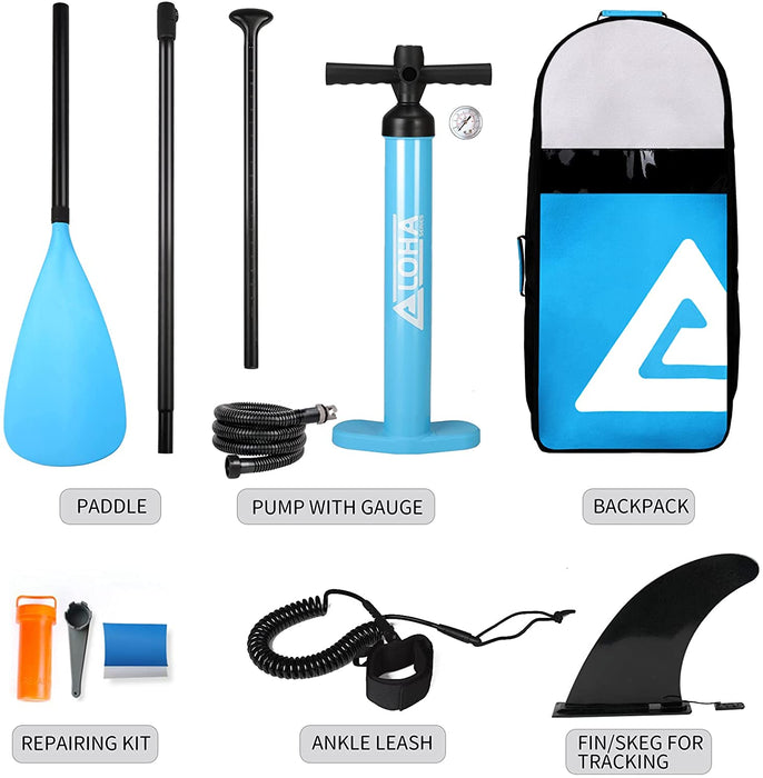 Leader Accessories 10'6" Inflatable Stand Up Paddleboard with Fins (6" Thick) Includes Adjustable Paddle,Kayak Leash,ISUP Backpack, Non-Slip Deck