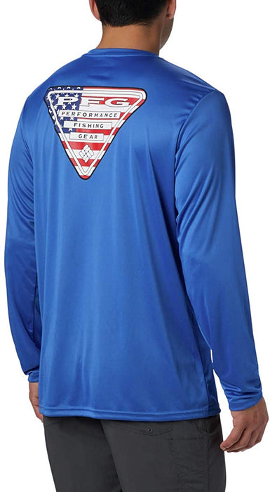 Columbia Men's Terminal Tackle PFG State Triangle Long Sleeve, Moisture Wicking