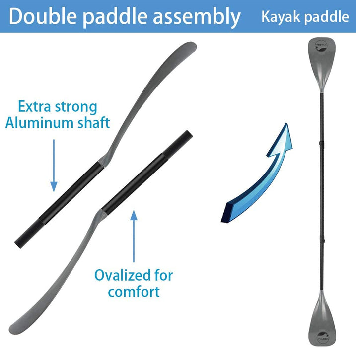 YVLEEN Alloy SUP Paddle - Adjustable Stand Up Paddle Board Paddle - 3-Piece or 4-Piece Floating Kayak Paddle