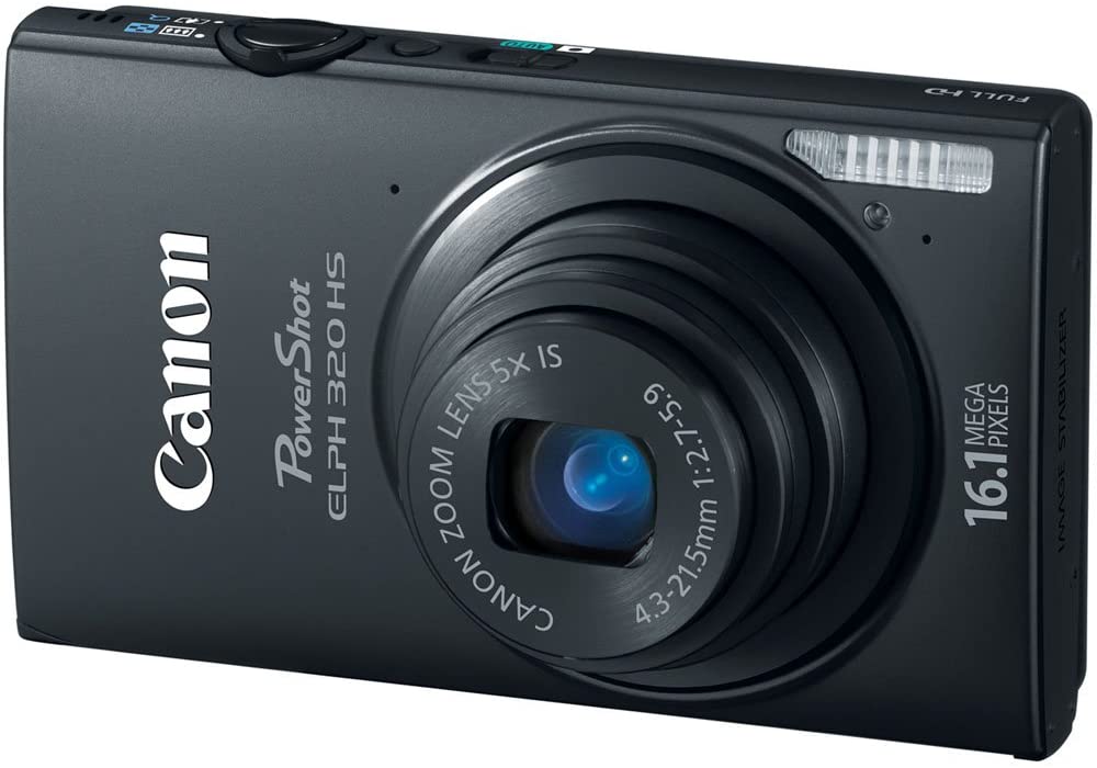 Canon PowerShot ELPH 320 HS 16.1 MP Wi-Fi Enabled CMOS Digital Camera with 5x Zoom 24mm Wide-Angle Lens with 1080p Full HD Video and 3.2-Inch Touch Panel LCD (Black)