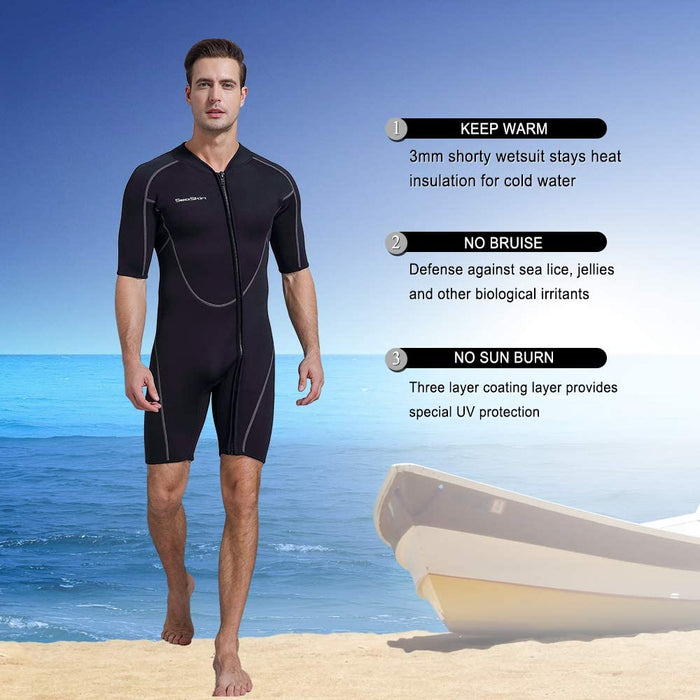 Mens 3mm Shorty Wetsuit Womens