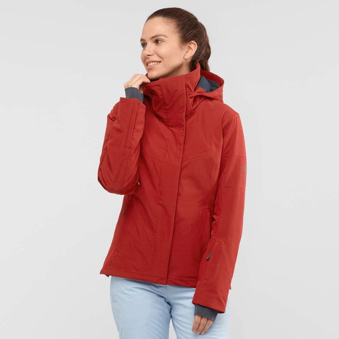 Salomon Speed Women's Ski Jacket, Red Dahlia