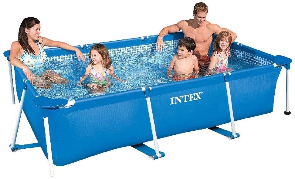 Intex 86" x 23" Rectangular Frame Above Ground Outdoor Child Safe Splash Swimming Pool