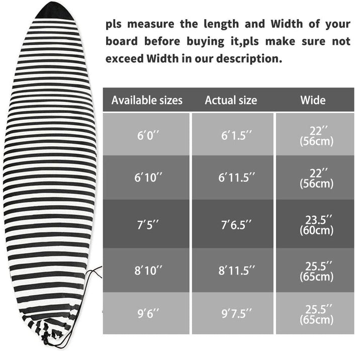 UCEDER Pool spa Part Lightweight Board Bag Surfboard Sock Cover Great for Local Trips to The Beach£¨6'0''~9'6''