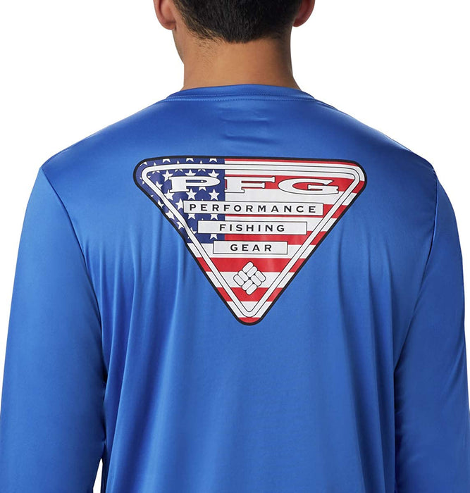 Columbia Men's Terminal Tackle PFG State Triangle Long Sleeve, Moisture Wicking