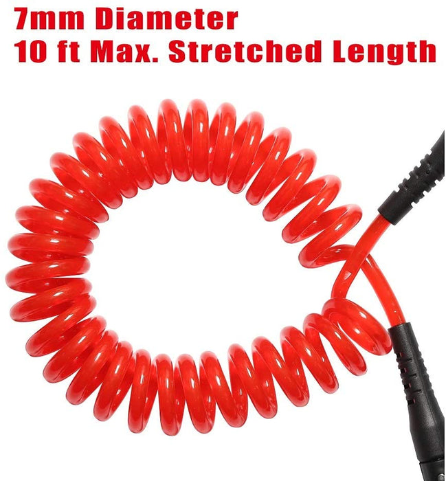 OCEANBROAD 10' Coiled Leash for Paddle Board Surfboard SUP Leash Leg Rope with Adjustable Thigh Ankle Cuff