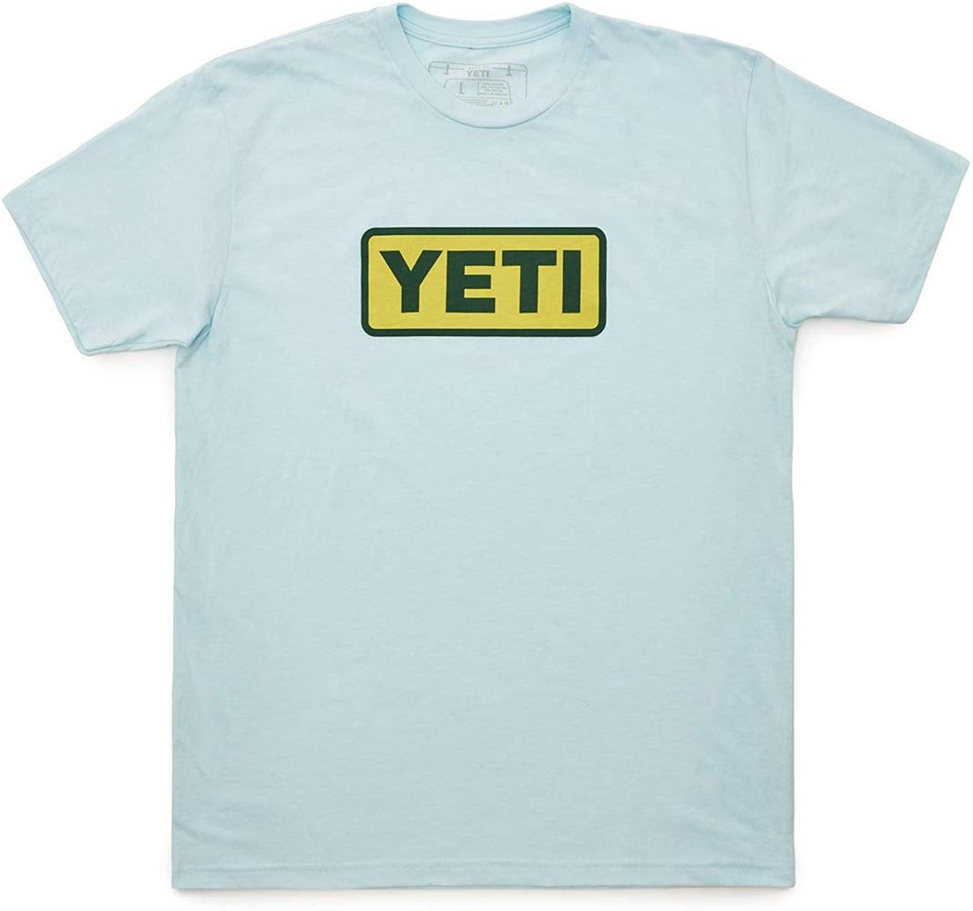 YETI Unisex Logo Badge Short Sleeve T-Shirt, Ice Blue, Small