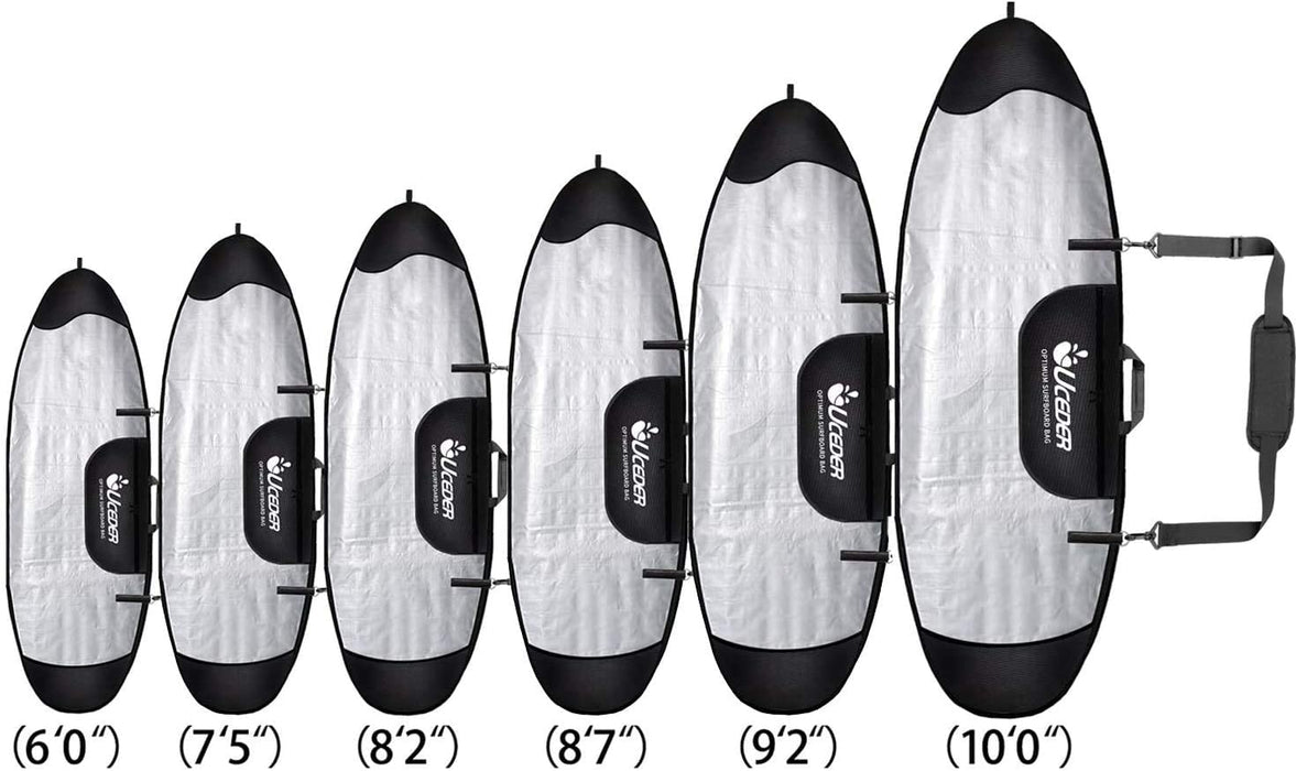 UCEDER Surfboard Cover and Surfboard Storage Bag for Outdoor Travel,5'2",6'0",7'5'',8'2'',8'7'',9'2'',10'0"Surfboard Bag