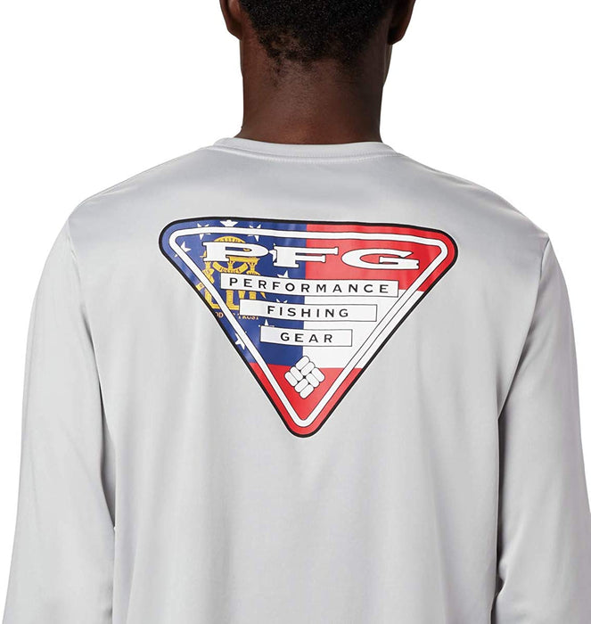 Columbia Men's Terminal Tackle PFG State Triangle Long Sleeve, Moisture Wicking