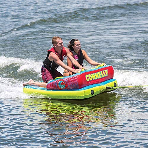 Connelly Fun 2 Person 2 Way 65x65 Inch Hybrid Inflatable Pull Behind Boat Towable Water Inner Tube