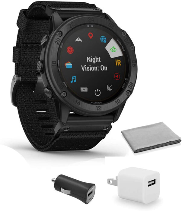 Garmin tactix Delta Tactical Military GPS Smartwatch (Solar Edition with Ballistics) 02357-50 with USB Adapter Cube