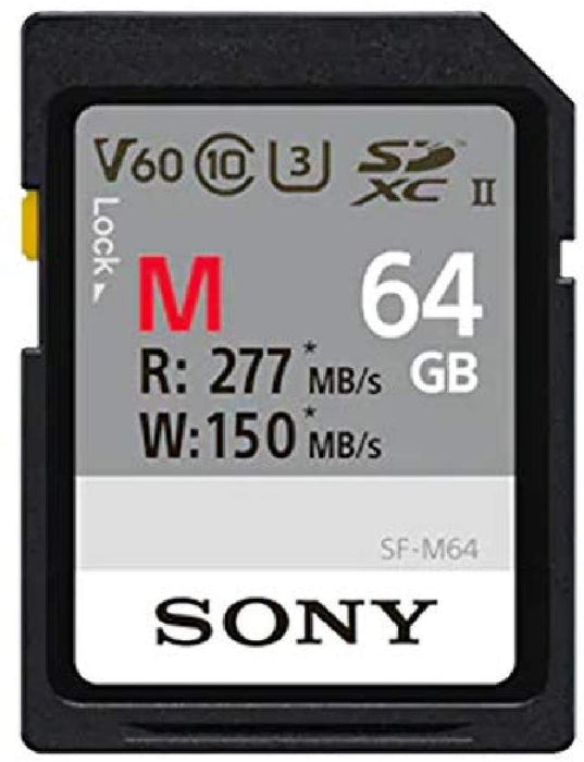 Sony M Series SDXC UHS-II Card 64GB, V60, CL10, U3, Max R277MB/S