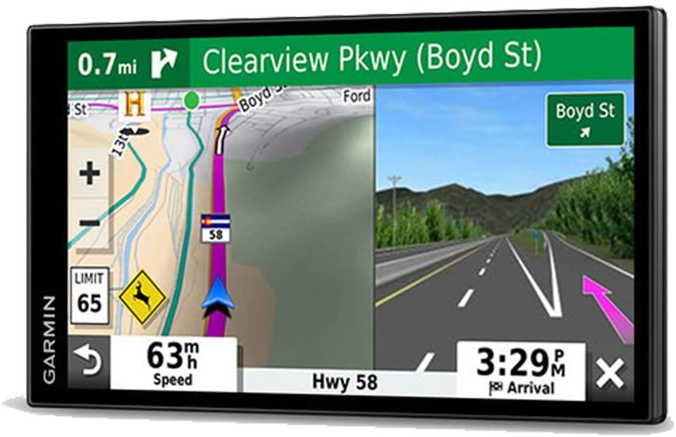 Garmin DriveSmart 65 & Traffic with Included Cable & Weighted GPS Dash Mount + More