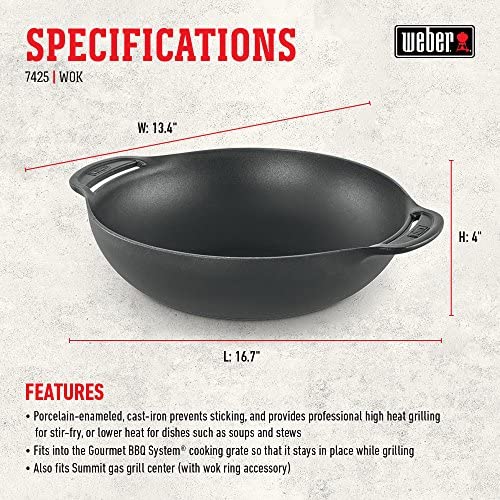 Weber 7425 Gourmet BBQ System Wok,Black