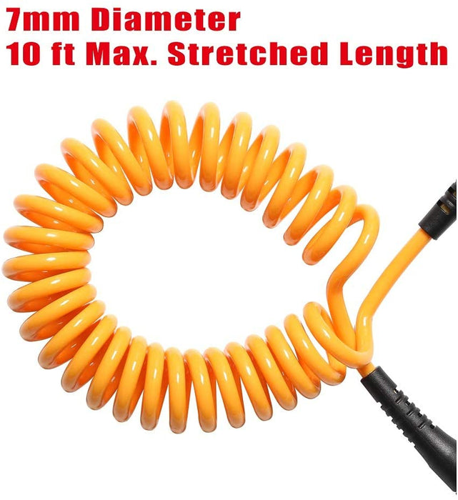 OCEANBROAD 10' Coiled Leash for Paddle Board Surfboard SUP Leash Leg Rope with Adjustable Thigh Ankle Cuff