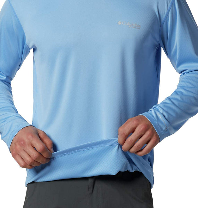 Columbia Men's Standard PFG Zero Rules LS Shirt, White Cap