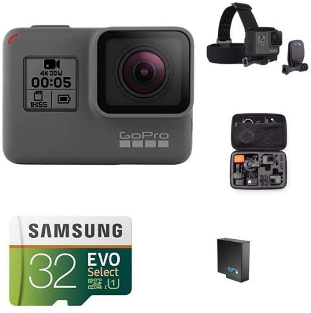 GoPro HERO5 Black w/ Head Strap, Carrying Case, Battery and Memory Card
