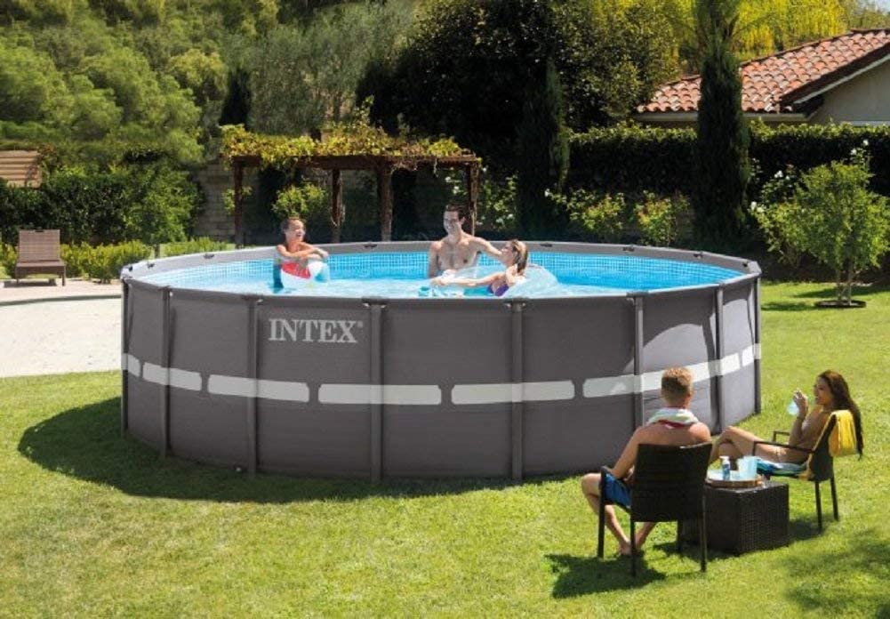 Intex 18ft X 52in Ultra Frame Pool Set with Sand Filter Pump, Ladder