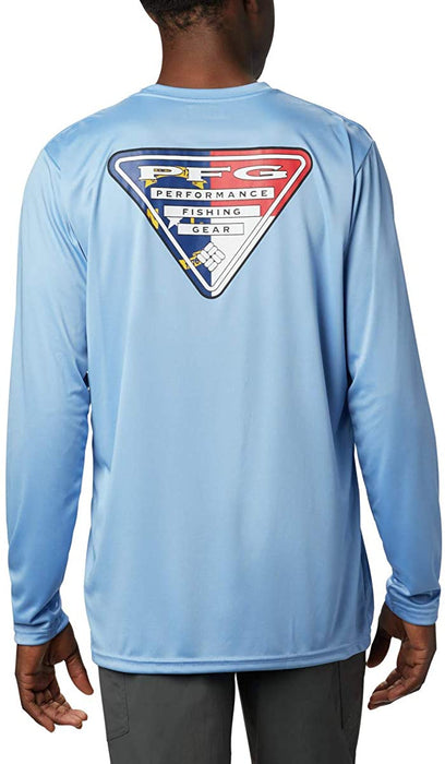 Columbia Men's Terminal Tackle PFG State Triangle Long Sleeve, Moisture Wicking