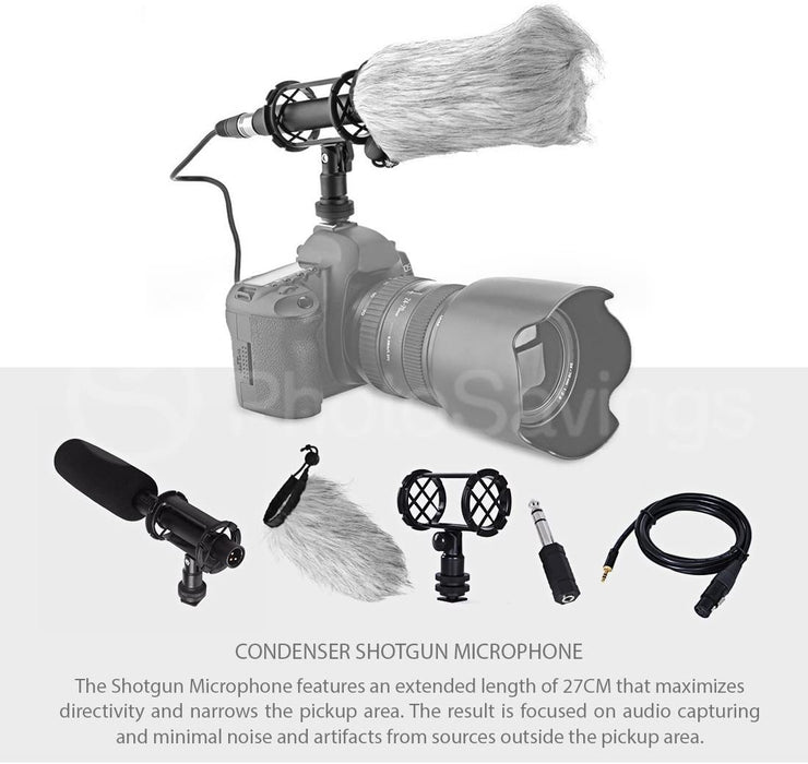 Canon EOS 5D Mark IV DSLR Camera (Body Only) +Pro Broadcast-Quality Interview Condenser Shotgun Microphone & Professional Portable LED Light Kit Along with Xpix Cleaning Accessories
