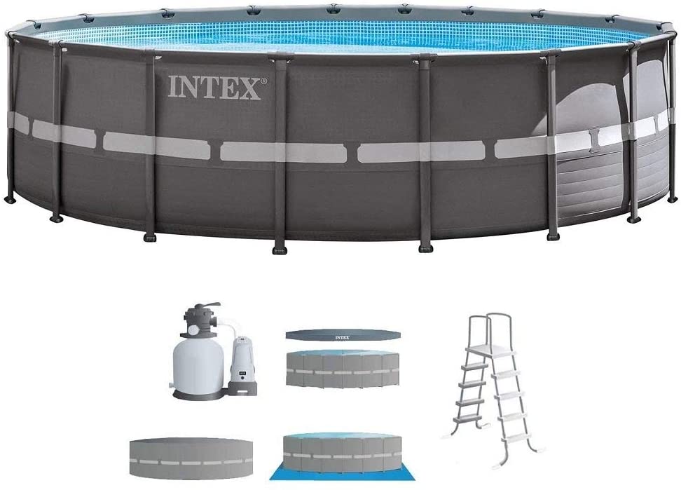 Intex 18ft X 52in Ultra Frame Pool Set with Sand Filter Pump, Ladder