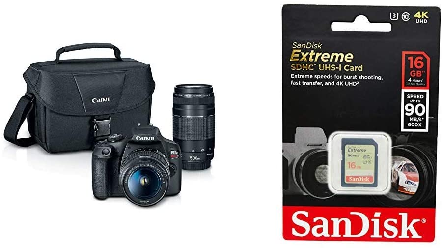 Canon EOS Rebel T7 DSLR Camera|2 Lens Kit with EF18-55mm + EF 75-300mm Lens