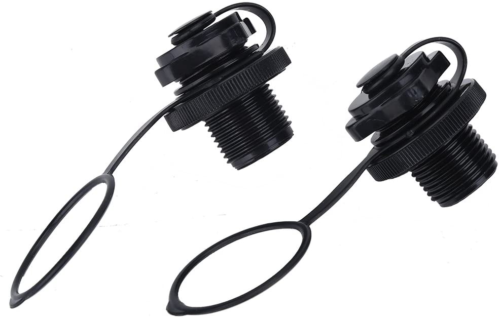 Inflatable Boat Air Valve, 2pcs Spiral Air Plugs Boston Valve Replacement Screw for One-Way Inflation Rubber Dinghy Kayak Raft Pool Boat Airbeds