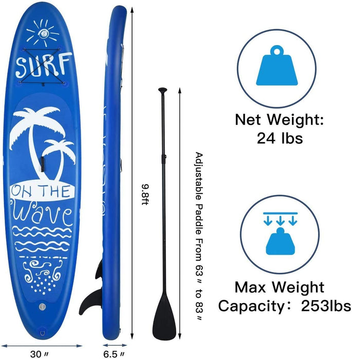 Goplus 9.8'/10'/11' Inflatable Stand Up Paddle Board, 6.5” Thick SUP with Premium Accessories and Carry Bag, Wide Stance, Bottom Fin for Paddling, Surf Control, Non-Slip Deck
