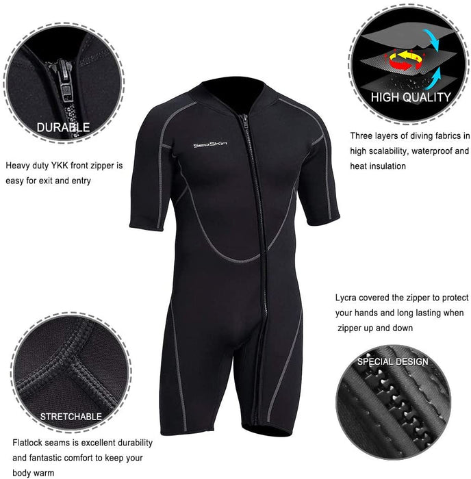 Mens 3mm Shorty Wetsuit Womens