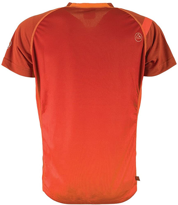 La Sportiva Men’s Apex T-Shirt - Mountain Trail Running Shirt for Men, Brick/Flame, Small