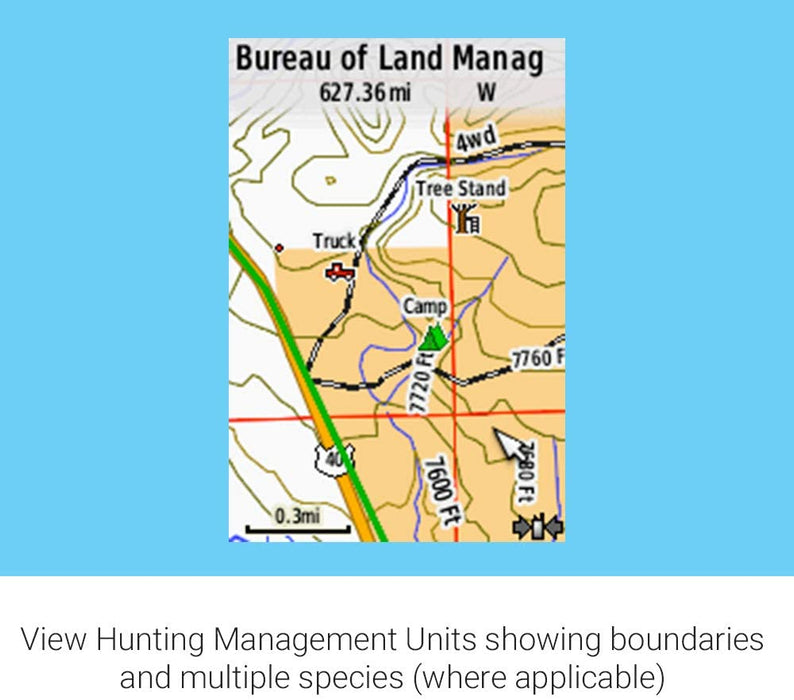 Garmin Huntview Plus, Preloaded microSD Cards With Hunting Management Units for Garmin Handheld GPS Devices