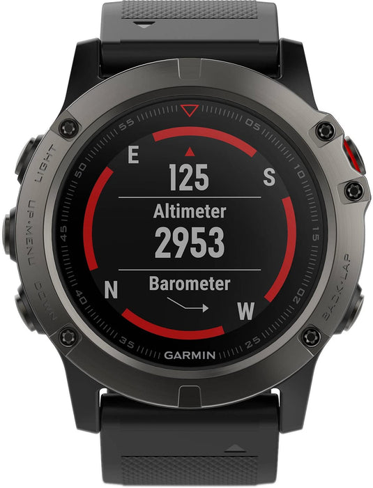 Garmin Fenix 5X Sapphire Slate Gray with Black Band, One Size