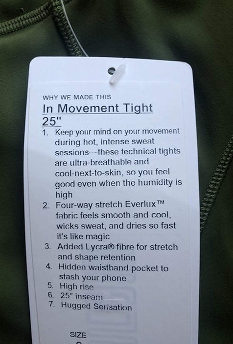 Lululemon in Movement Tight 25" - ERGD (Everglades)