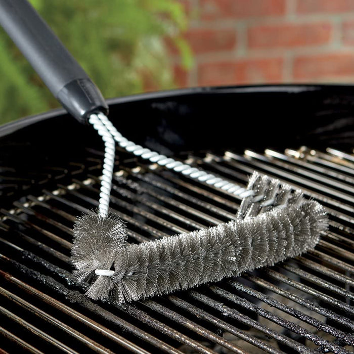 Weber 6494 12-Inch 3-Sided Grill Brush, Black