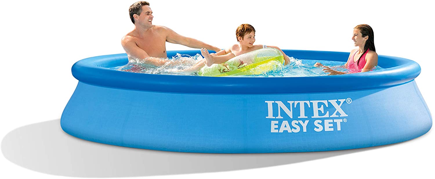 Intex 10 Feet x 24 Inch Easy Set Inflatable Above Ground Pool with Filter, Blue