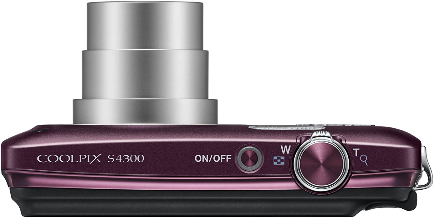 Nikon COOLPIX S4300 16 MP Digital Camera with 6x Zoom NIKKOR Glass Lens and 3-inch Touchscreen LCD (Plum)