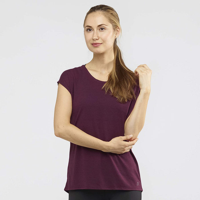 Salomon Women's Standard Comet Short Sleeve TEE W, black/ebony/Heather