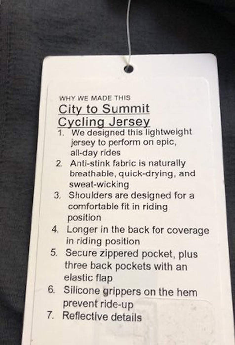 Lululemon City to Summit Cycling Jersey - Black