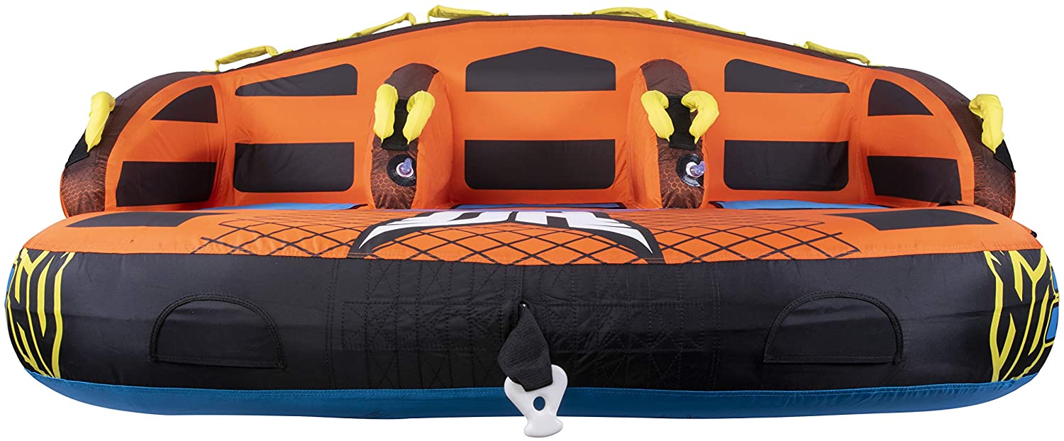HO Sports HG 3-Person Multi-Directional Ride-On Chariot and Couch Style Towable Tube with Attachments