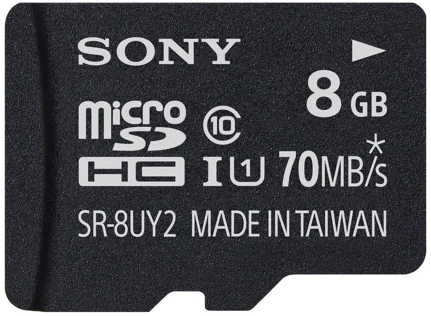 Sony 8GB Class 10 UHS-1 Micro SDHC up to 70MB/s Memory Card (SR8UY2A/TQ)