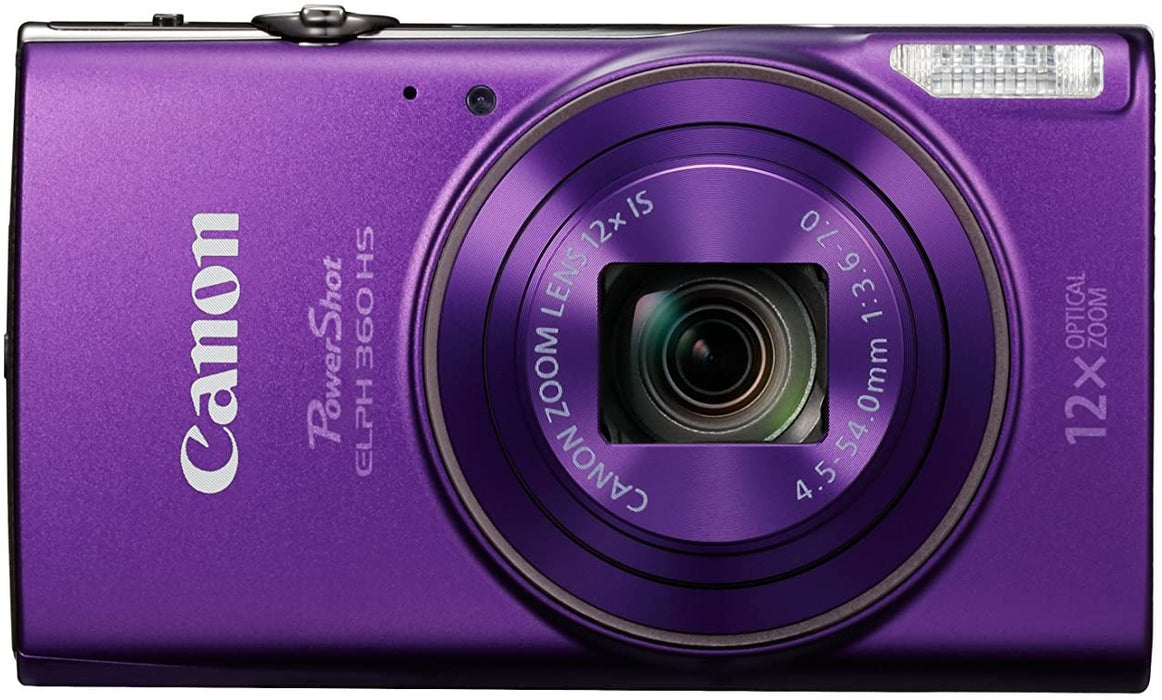 Canon PowerShot ELPH 360 Digital Camera w/ 12x Optical Zoom and Image Stabilization - Wi-Fi & NFC Enabled (Black)