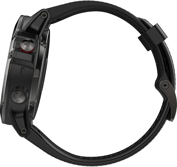 Garmin Fenix 5X Sapphire Slate Gray with Black Band, One Size