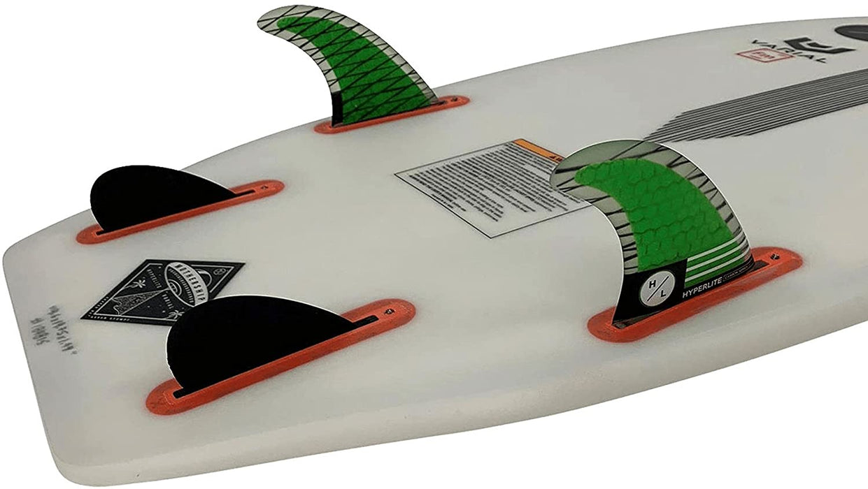 Hyperlite 4.5 Carbon Surf Fin Set W/Key (3-Pack) Black/Yellow 4.5in