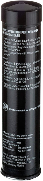 Quicksilver 8M0071837 High Performance Extreme Grease/Lubricant with PTFE, 3-Ounce Cartridges, Pack of 3