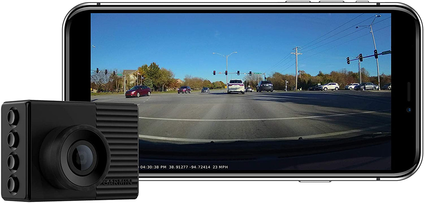 Garmin Dash Cam 56, Wide 140-Degree Field of View in 1440P HD, Very Compact with Automatic Incident Detection and Recording & 010-12530-03 Parking Mode Cable, 6.60" x 2.70" x 2.00", Black